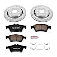 K983 Rear Brake Disc and Pad Kit, Silver zinc-plated, Cross-drilled and Slotted, 5 Lugs, 292 mm, Carbon Fiber Ceramic, Z23 Evolution Sport Series