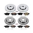 4-Wheel Set Power Stop&reg; K986 Front and Rear Z23 Daily Carbon-Fiber Ceramic Brake Pad and Drilled & Slotted Rotor Kit