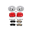 2000 Subaru Outback - 3-Piece Kit Front, Brake Disc and Caliper Kit, Red Powdercoat Caliper, Carbon Fiber Ceramic, 5 Lugs, Z23 Evolution Sport Series