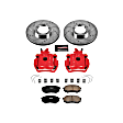 2004 Toyota Tacoma - 2-Wheel Set Front, Brake Disc and Caliper Kit, 5 Stud, Red Powdercoat Caliper, Carbon Fiber Ceramic, 5 Lugs, Z23 Evolution Sport Series