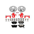 2010 Honda Civic - Rear Brake Kit With Calipers, Silver zinc-plated, Cross-drilled and Slotted, 5 Lugs, 259 mm, Carbon Fiber Ceramic, Powdercoated red, Z23 Evolution Sport Series