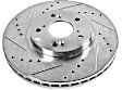 KC1441 2-Wheel Set Front Brake Kit With Calipers, Cross-drilled and Slotted 5 Lugs 305 mm Red Powdercoat Caliper, Carbon Fiber Ceramic, Includes (1) Disc and Pad Kit and (1) Caliper