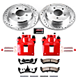 2000 Ford Explorer - 3-Piece Kit Rear, Brake Disc and Caliper Kit, Red Powdercoat Caliper, Carbon Fiber Ceramic, 5 Lugs, Z36 Extreme Truck And Tow