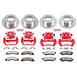 2004 Ford Excursion - 4-Wheel Set Front and Rear, Brake Disc and Caliper Kit, 4WD, Red Powdercoat Caliper, Carbon Fiber Ceramic, 8 Lugs, Z36 Extreme Truck And Tow