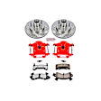 2000 Chevrolet S10 - Front Brake Kit With Calipers, Silver zinc-plated, Cross-drilled and Slotted, 5 Lugs, 267 mm, RWD, Carbon Fiber Ceramic, Powdercoated red, Z36 Extreme Truck And Tow