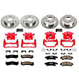 2006 Chevrolet Silverado 1500 - Front and Rear Brake Kit With Calipers, Silver zinc-plated, Cross-drilled and Slotted, 6 Lugs, Front-305 mm/Rear-324 mm, 6 Stud, Carbon Fiber Ceramic, Powdercoated red, Z23 Evolution Sport Series