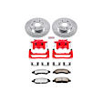 2007 Chevrolet Silverado 1500 - Front Brake Kit With Calipers, Silver zinc-plated, Cross-drilled and Slotted, 6 Lugs, 330 mm, Models with new body style and front caliper bracket cast # 351C/352C, Carbon Fiber Ceramic, Powdercoated red, Z36 Extreme Truck And Tow