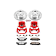 2010 GMC Sierra 1500 - Rear Brake Kit With Calipers, Silver zinc-plated, Cross-drilled and Slotted, 6 Lugs, 345 mm, With Rear Disc, Carbon Fiber Ceramic, Powdercoated red, Z36 Extreme Truck And Tow