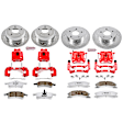 2004 Jeep Grand Cherokee - 6-Piece Kit Front and Rear, Brake Disc and Caliper Kit, Red Powdercoat Caliper, Carbon Fiber Ceramic, 5 Lugs, Z26 Street Warrior Carbon-Fiber Ceramic Series