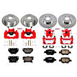 2004 Toyota Celica - 4-Wheel Set Front and Rear, Brake Disc and Caliper Kit, With Rear Disc, Red Powdercoat Caliper, Carbon Fiber Ceramic, 5 Lugs, Z23 Evolution Sport Series