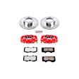 2000 Toyota Tundra - 3-Piece Kit Front, Brake Disc and Caliper Kit, Models with front caliper casting # 13WL, Red Powdercoat Caliper, Carbon Fiber Ceramic, 6 Lugs, Z36 Extreme Truck And Tow