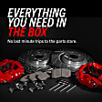 KC2391-26 2-Wheel Set Rear Brake Kit With Calipers, Cross-drilled and Slotted 5 Lugs 259.8 mm Red Powdercoat Caliper, Carbon Fiber Ceramic, Includes (1) Disc and Pad Kit and (1) Caliper