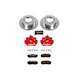 2008 Toyota 4Runner - Rear Brake Kit With Calipers, Silver zinc-plated, Cross-drilled and Slotted, 6 Lugs, 312 mm, Carbon Fiber Ceramic, Powdercoated red, Z36 Extreme Truck And Tow