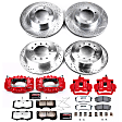 2005 Lexus GX470 - 6-Piece Kit Front and Rear, Brake Disc and Caliper Kit, Red Powdercoat Caliper, Carbon Fiber Ceramic, 6 Lugs, Z36 Extreme Truck And Tow