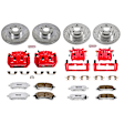 2000 Subaru Outback - 4-Wheel Set Front and Rear, Brake Disc and Caliper Kit, Red Powdercoat Caliper, Carbon Fiber Ceramic, 5 Lugs, Z26 Street Warrior Carbon-Fiber Ceramic Series