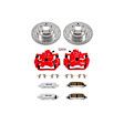 2000 Subaru Outback - 2-Wheel Set Rear, Brake Disc and Caliper Kit, Red Powdercoat Caliper, Carbon Fiber Ceramic, 5 Lugs, Z26 Street Warrior Carbon-Fiber Ceramic Series