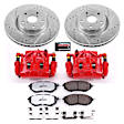 2016 Subaru Outback - 3-Piece Kit Front, Brake Disc and Caliper Kit, Red Powdercoat Caliper, Carbon Fiber Ceramic, 5 Lugs, Z26 Street Warrior Carbon-Fiber Ceramic Series