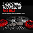 KC5309A Rear Brake Disc and Caliper Kit, Red Powdercoat Caliper, Carbon Fiber Ceramic, 5 Lugs, Z23 Evolution Sport Series
