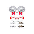 KC868-26 Front Brake Disc and Caliper Kit, Red Powdercoat Caliper, Carbon Fiber Ceramic, 5 Lugs, Z26 Street Warrior Carbon-Fiber Ceramic Series