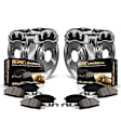 KCOE1142 2-Wheel Set Front and Rear Brake Kit With Calipers, Plain Surface 5 Lugs 269 mm Natural Caliper, Ceramic, Z17 OE Replacement, Includes (2) Brake Disc and Pad Kit and (4) Brake Caliper