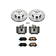 1999 Toyota Corolla - Front Brake Kit With Calipers, Natural Finish, Plain Surface, 4 Lugs, 255 mm, Ceramic, Natural, Z17 OE Replacement