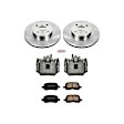 1999 Toyota Corolla - Front Brake Kit With Calipers, Natural Finish, Plain Surface, 4 Lugs, 255 mm, Ceramic, Natural, Z17 OE Replacement