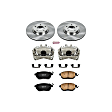 KCOE116A 2-Wheel Set Front Brake Kit With Calipers, Plain Surface 5 Lugs 319.5 mm Natural Caliper, Ceramic, Z17 OE Replacement, Includes (1) Brake Disc and Pad Kit and (2) Brake Caliper