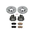 KCOE1232 2-Wheel Set Front Z17 OE Replacement Brake Kit With Calipers, Natural Caliper Ceramic 5 Lugs