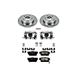 KCOE1243 2-Wheel Set Rear Brake Kit With Calipers, Plain Surface 5 Lugs 259 mm Natural Caliper, Ceramic, Z17 OE Replacement, Includes (1) Brake Disc and Pad Kit and (2) Brake Caliper