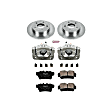KCOE1303 2-Wheel Set Rear Brake Kit With Calipers, Plain Surface 5 Lugs 267 mm Natural Caliper, Ceramic, Z17 OE Replacement, Includes (1) Brake Disc and Pad Kit and (2) Brake Caliper