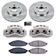 KCOE1364 2-Wheel Set Front Brake Kit With Calipers, Plain Surface 5 Lugs 305.1 mm Natural Caliper, Ceramic, Z17 OE Replacement, Includes (1) Brake Disc and Pad Kit and (2) Brake Caliper