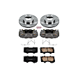 KCOE137 2-Wheel Set Front Brake Kit With Calipers, Plain Surface 6 Lugs 319 mm Natural Caliper, Ceramic, Z17 OE Replacement, Includes (1) Brake Disc and Pad Kit and (2) Brake Caliper