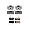 KCOE137 2-Wheel Set Front Brake Kit With Calipers, Plain Surface 6 Lugs 319 mm Natural Caliper, Ceramic, Z17 OE Replacement, Includes (1) Brake Disc and Pad Kit and (2) Brake Caliper