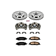 KCOE1384 2-Wheel Set Rear Brake Kit With Calipers, Plain Surface 5 Lugs 300 mm Natural Caliper, Ceramic, Z17 OE Replacement, Includes (1) Brake Disc and Pad Kit and (2) Brake Caliper