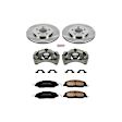 KCOE1384 2-Wheel Set Rear Brake Kit With Calipers, Plain Surface 5 Lugs 300 mm Natural Caliper, Ceramic, Z17 OE Replacement, Includes (1) Brake Disc and Pad Kit and (2) Brake Caliper