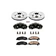 KCOE1437 2-Wheel Set Front Brake Kit With Calipers, Plain Surface 5 Lugs 303 mm Natural Caliper, Ceramic, Z17 OE Replacement, Includes (1) Brake Disc and Pad Kit and (2) Brake Caliper