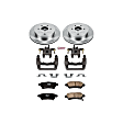 KCOE147 2-Wheel Set Rear Brake Kit With Calipers, Plain Surface 6 Lugs 308 mm Natural Caliper, Ceramic, Z17 OE Replacement, Includes (1) Brake Disc and Pad Kit and (2) Brake Caliper