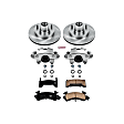 KCOE1482 2-Wheel Set Front Brake Kit With Calipers, Plain Surface 5 Lugs 267 mm Natural Caliper, Ceramic, Z17 OE Replacement, Includes (1) Brake Disc and Pad Kit and (2) Brake Caliper