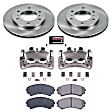 KCOE148 2-Wheel Set Front Brake Kit With Calipers, Plain Surface 6 Lugs 290 mm Natural Caliper, Ceramic, Z17 OE Replacement, Includes (1) Brake Disc and Pad Kit and (2) Brake Caliper