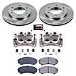 KCOE148 2-Wheel Set Front Brake Kit With Calipers, Plain Surface 6 Lugs 290 mm Natural Caliper, Ceramic, Z17 OE Replacement, Includes (1) Brake Disc and Pad Kit and (2) Brake Caliper