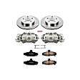 KCOE1531 2-Wheel Set Rear Brake Kit With Calipers, Plain Surface 5 Lugs 293 mm Natural Caliper, Ceramic, Z17 OE Replacement, Includes (1) Brake Disc and Pad Kit and (2) Brake Caliper