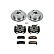 KCOE155 2-Wheel Set Rear Brake Kit With Calipers, Plain Surface 5 Lugs 261 mm Natural Caliper, Ceramic, Z17 OE Replacement, Includes (1) Brake Disc and Pad Kit and (2) Brake Caliper