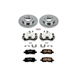 KCOE1602 2-Wheel Set Rear Brake Kit With Calipers, Plain Surface 5 Lugs 270 mm Natural Caliper, Ceramic, Z17 OE Replacement, Includes (1) Brake Disc and Pad Kit and (2) Brake Caliper