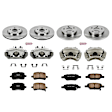 KCOE1612 Front and Rear Brake Disc and Caliper Kit, Natural Caliper, Ceramic, 5 Lugs, Z17 OE Replacement