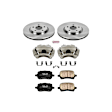 KCOE1614 2-Wheel Set Front Brake Kit With Calipers, Plain Surface 5 Lugs 295.8 mm Natural Caliper, Ceramic, Z17 OE Replacement, Includes (1) Brake Disc and Pad Kit and (2) Brake Caliper