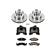 KCOE1766 2-Wheel Set Front Brake Kit With Calipers, Plain Surface 5 Lugs 298 mm Natural Caliper, Ceramic, Z17 OE Replacement, Includes (1) Brake Disc and Pad Kit and (2) Brake Caliper