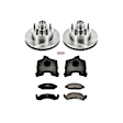 KCOE1766 2-Wheel Set Front Brake Kit With Calipers, Plain Surface 5 Lugs 298 mm Natural Caliper, Ceramic, Z17 OE Replacement, Includes (1) Brake Disc and Pad Kit and (2) Brake Caliper