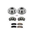 KCOE1781A 2-Wheel Set Front Brake Kit With Calipers, Plain Surface 8 Lugs 347 mm Natural Caliper, Ceramic, 4WD, Z17 OE Replacement, Includes (1) Brake Disc and Pad Kit and (2) Brake Caliper