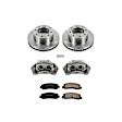 KCOE1781A 2-Wheel Set Front Brake Kit With Calipers, Plain Surface 8 Lugs 347 mm Natural Caliper, Ceramic, 4WD, Z17 OE Replacement, Includes (1) Brake Disc and Pad Kit and (2) Brake Caliper