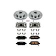 KCOE179 2-Wheel Set Rear Brake Kit With Calipers, Plain Surface 5 Lugs 308 mm Natural Caliper, Ceramic, Z17 OE Replacement, Includes (1) Brake Disc and Pad Kit and (2) Brake Caliper